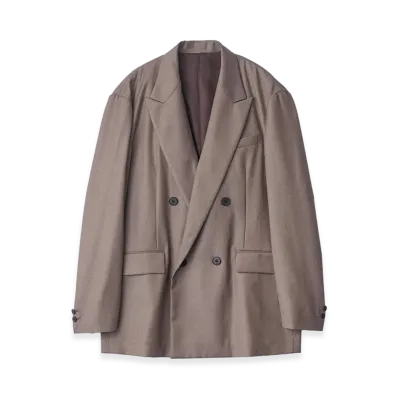 ssstein Extra Fine Wool Double Breasted Blazer "Greige"