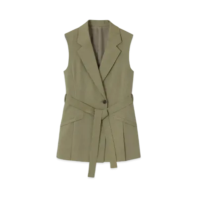 Paul Smith Women's Ramie Mix Gilet "Olive"