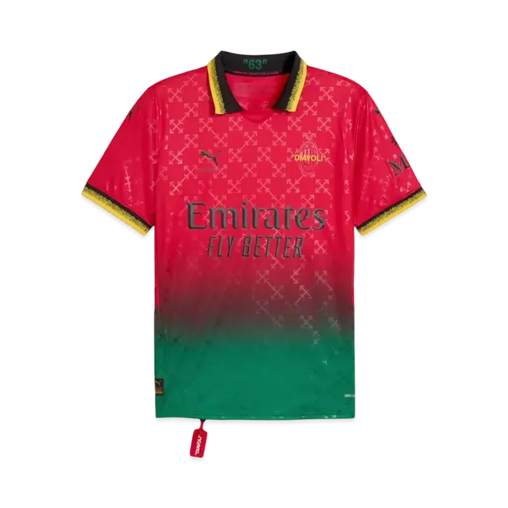 PUMA x AC MILAN x Off-White Replica Short Sleeve Uniform "For All Time Red/Puma Black"