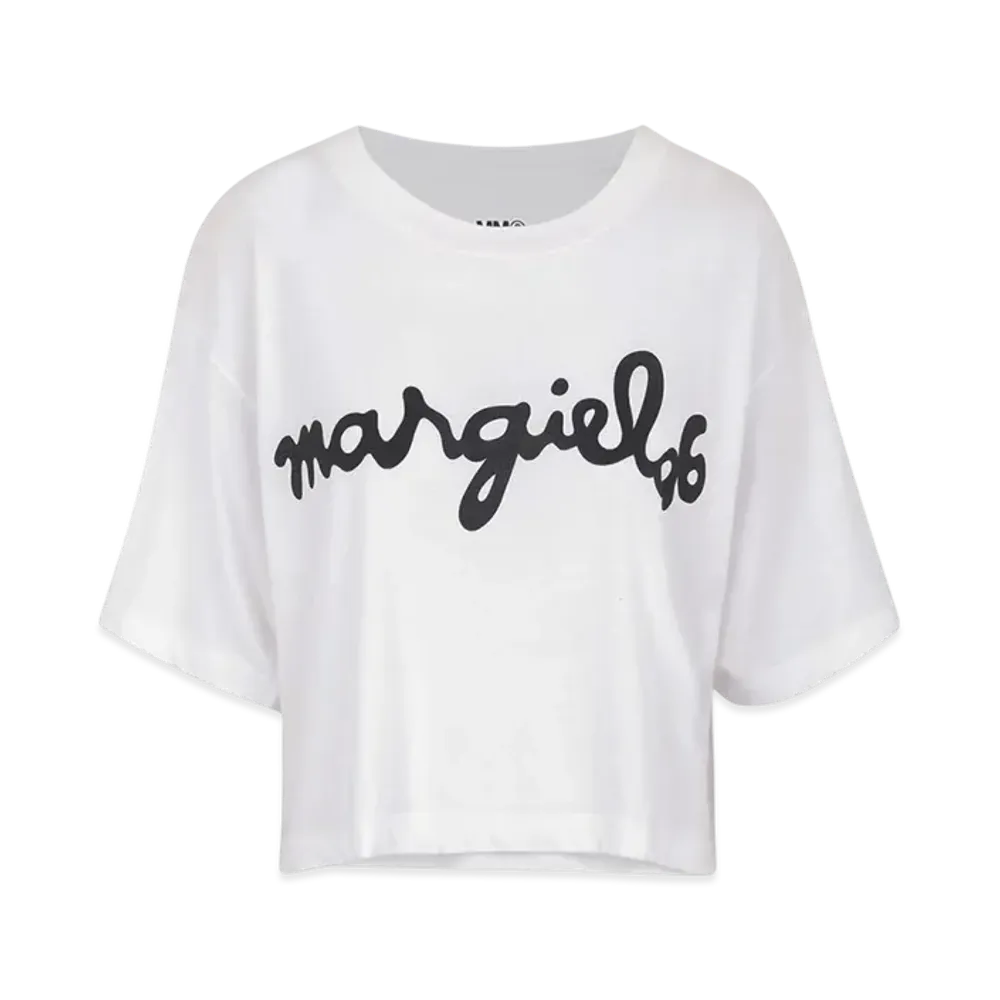 Maison Margiela Women's Logo Cropped T-Shirt "White"