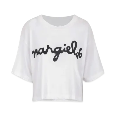 Maison Margiela Women's Logo Cropped T-Shirt "White"