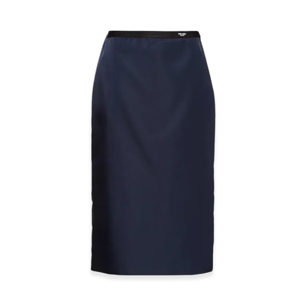 PRADA Women's Re-Nylon Pencil Skirt "Blue"