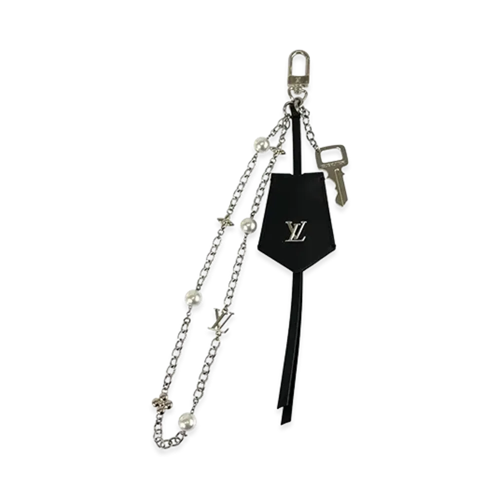 Louis Vuitton LV Initial Midnight Pearl Stacking Keychain "Silver"