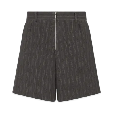 Dior Striped Virgin Wool Twill Shorts "Black"