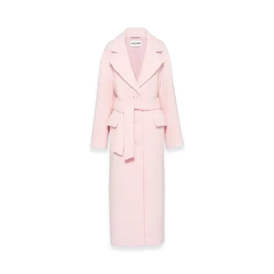 MIU MIU Women's Single Breasted Boucle Coat "Alabaster Pink"