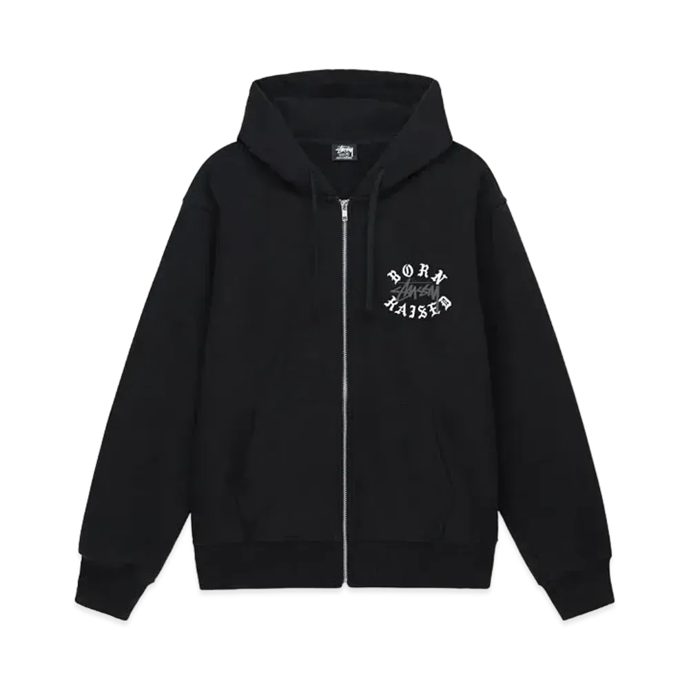 Stussy Born x Raised Logo Zip Hoodie "Black"