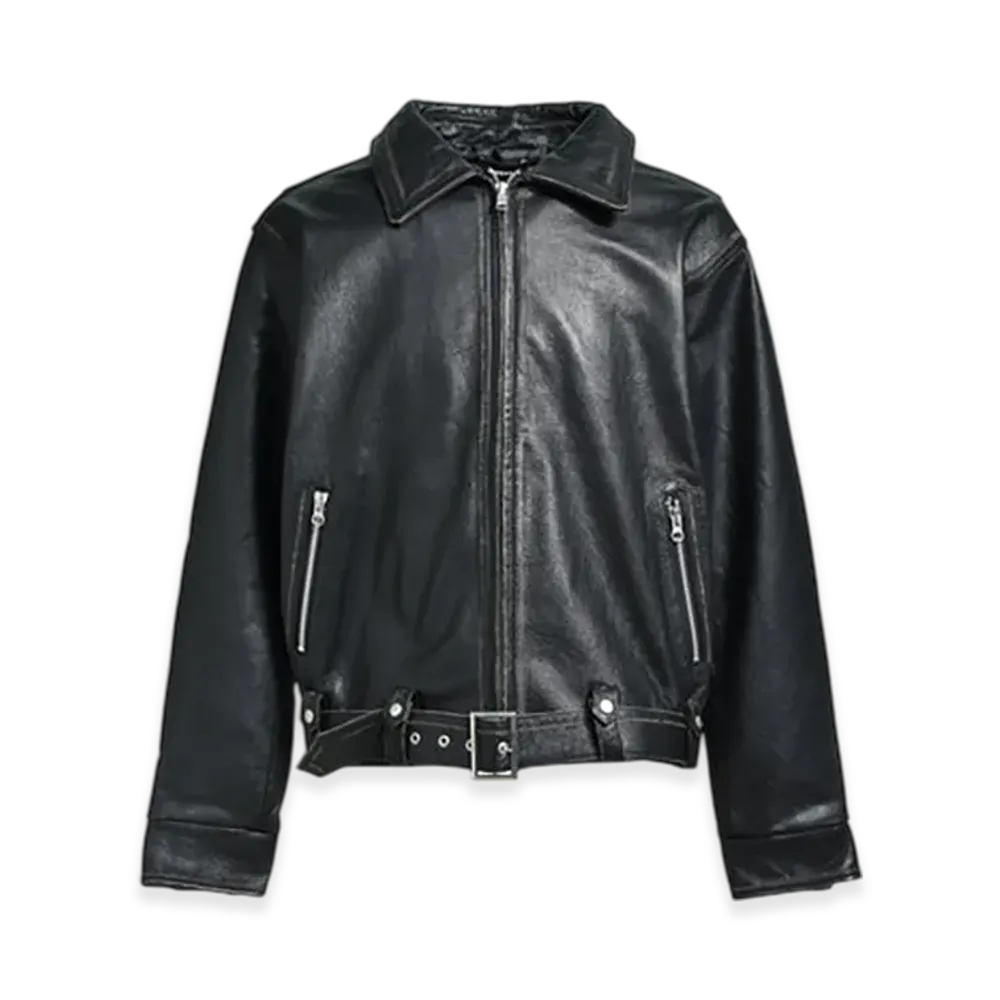 BREATH Wash Leather Single Riders Jacket "Black"
