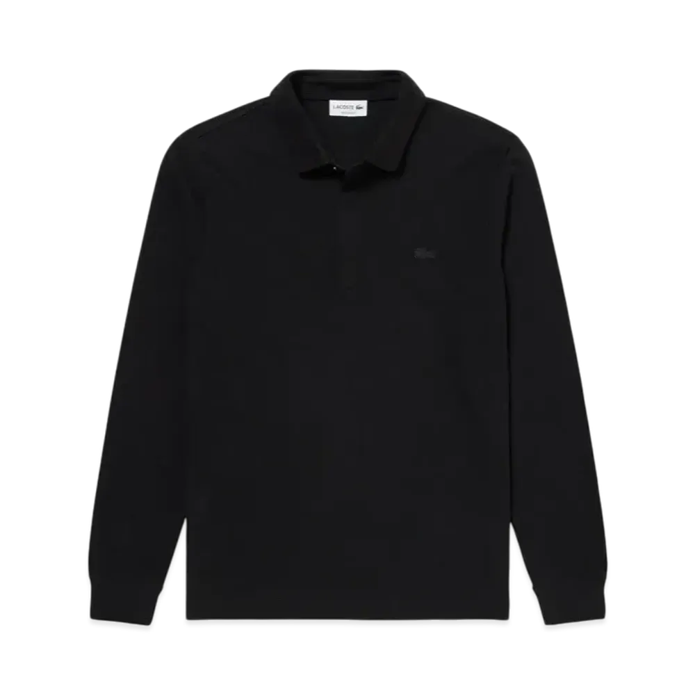 LACOSTE Hiyoku Front Long Sleeve Polo Shirt "Black"