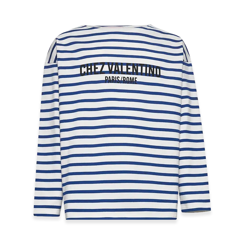 Valentino Embroidered Cotton T-Shirt "Stripped"