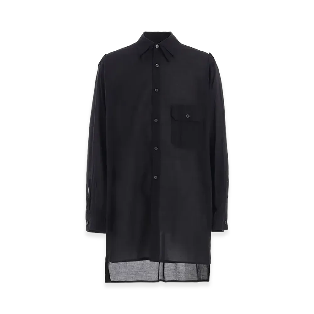 S'YTE Cotton Silk Loan Oversized Double Collar Military Shirt "Black"
