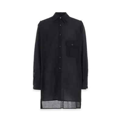 S'YTE Cotton Silk Loan Oversized Double Collar Military Shirt "Black"