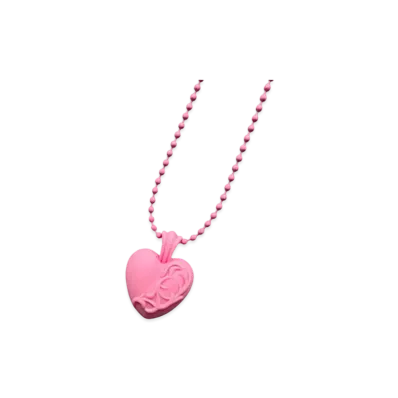 Chrome Hearts Rubber Heart Silicon Necklace "Pink"