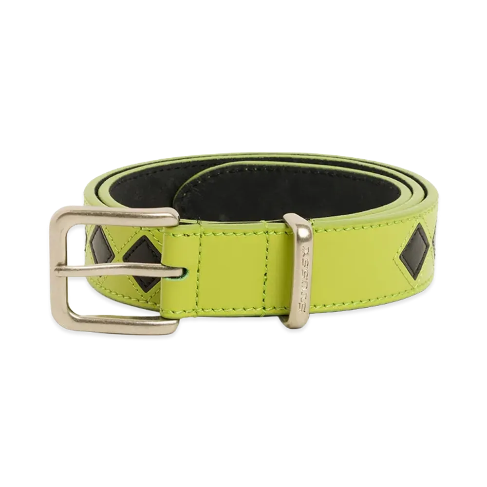 Stussy Argyle Leather Belt "Lime"