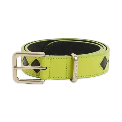 Stussy Argyle Leather Belt "Lime"