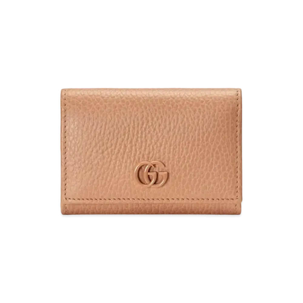 GUCCI GG Marmont Medium Card Case Wallet "Rose Beige"