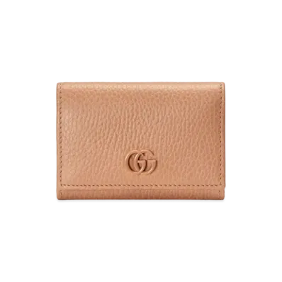 GUCCI GG Marmont Medium Card Case Wallet "Rose Beige"