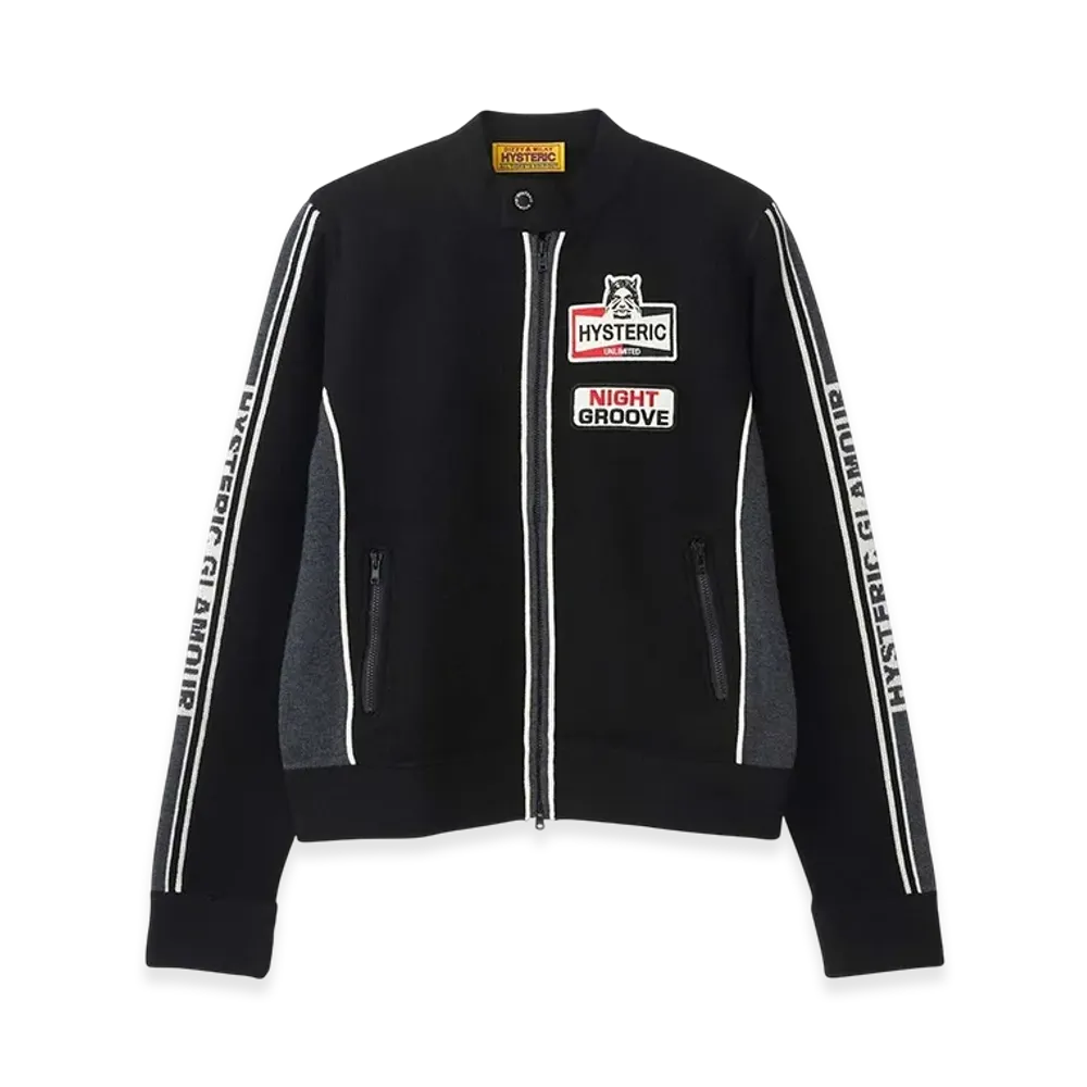 HYSTERIC GLAMOUR Unlimited Patch Single Riders Jacket "Black"