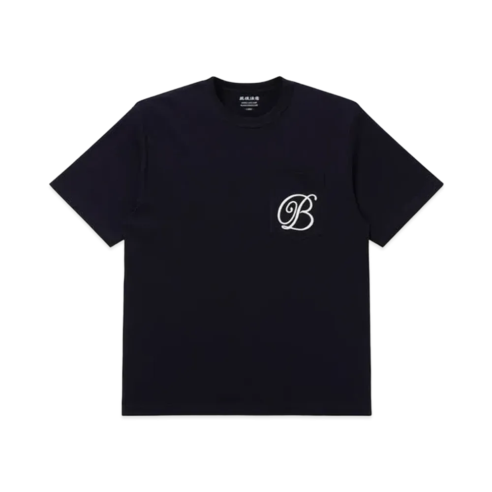 BlackEyePatch B Emblem Script Pocket Tee "Navy"