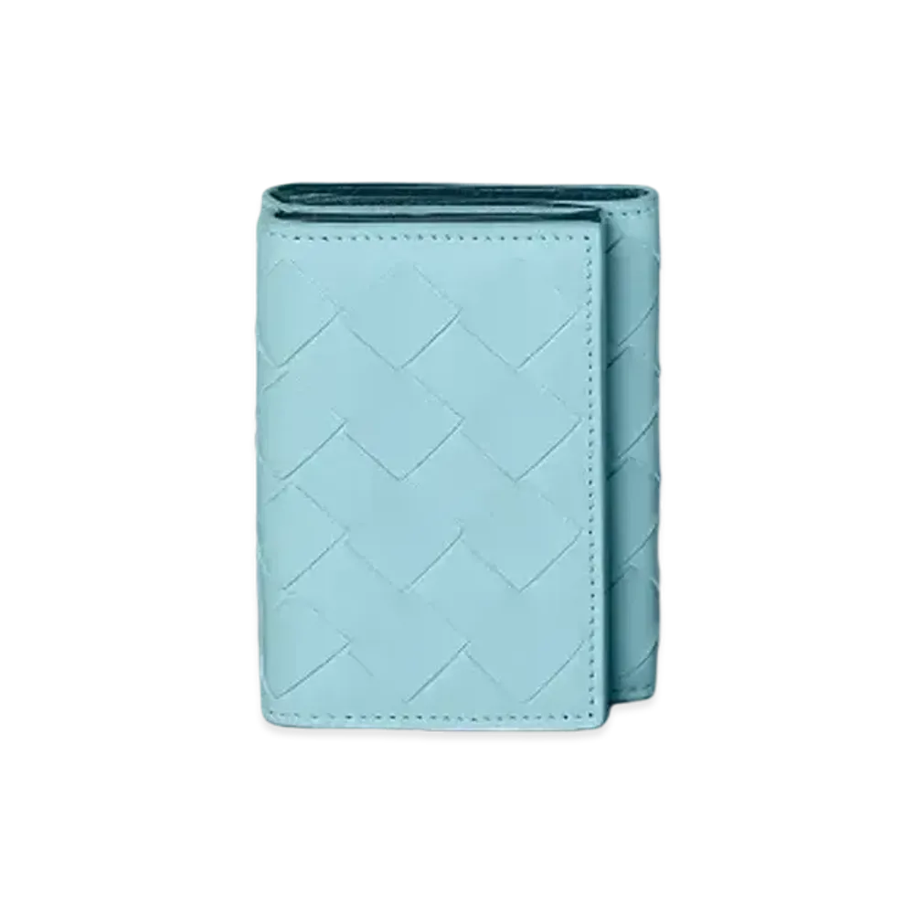 Bottega Veneta Intrecciato Calfskin Trifold Compact Wallet "Topazio"