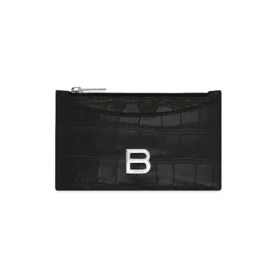 BALENCIAGA Hourglass Long Coin And Card Holder "Black"