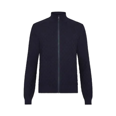 Louis Vuitton Damier Signature Zip-Through Cardigan "Bleu Nuit Fonce"