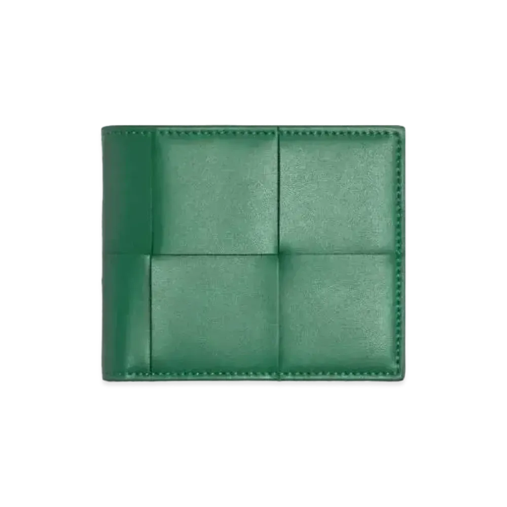 Bottega Veneta Casette Maxi Intrecciato Calfskin Bi-fold Wallet "Merm"