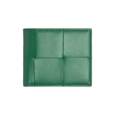 Bottega Veneta Casette Maxi Intrecciato Calfskin Bi-fold Wallet "Merm"