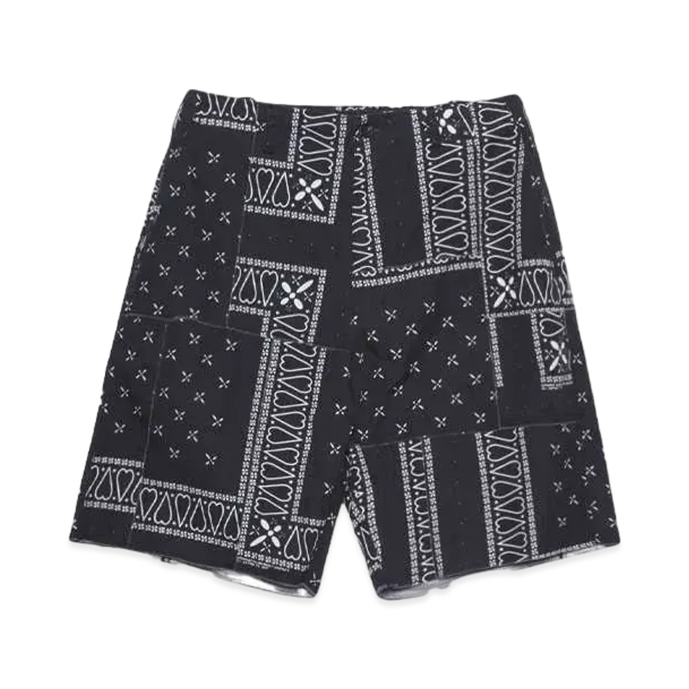 F-LAGSTUF-F BANDANA PATCHWORK SHORTS "BLACK"