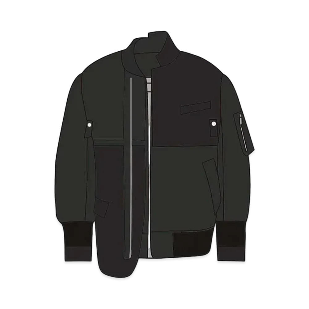Dior x Sacai Hybrid Bomber Jacket Technical Twill "Black"