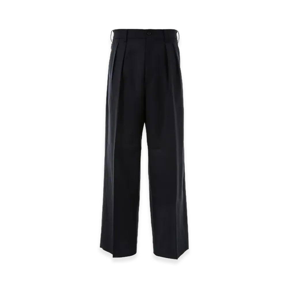 COMME des GARCONS HOMME Wool Serge Plain Baggy Pants "Navy"