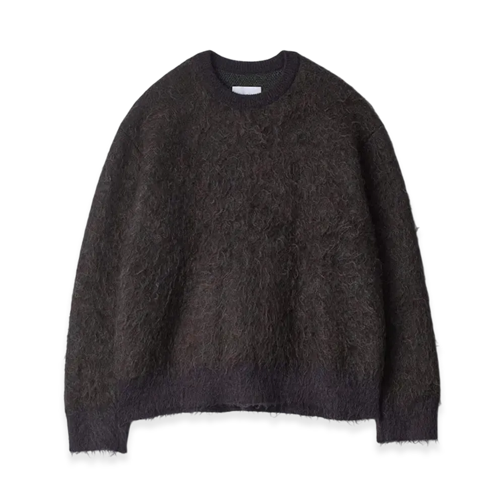 ssstein Kid Mohair Mix Jacquard Knit LS "Brown Mix"