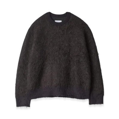 ssstein Kid Mohair Mix Jacquard Knit LS "Brown Mix"