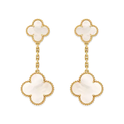 Van Cleef & Arpels Magic Alhambra earrings 2 motifs "18K Yellow gold/Mother-of-pearl"