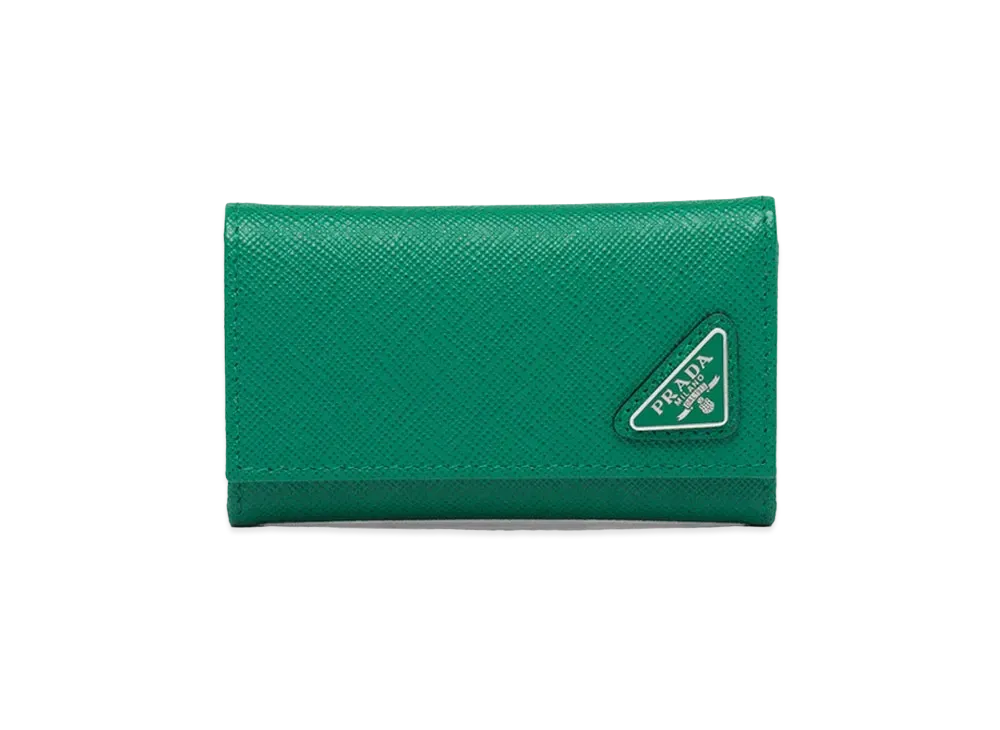 PRADA Saffiano Leather Key Case "Green"