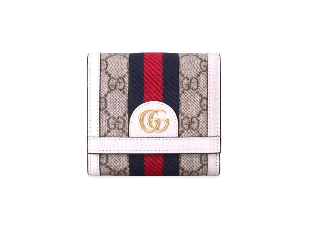GUCCI Ophidia GG Card Case Wallet GG Supreme Canvas "Beige/Ebony"