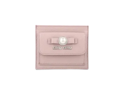 MIU MIU Madras Leather Card Holder "Opal"