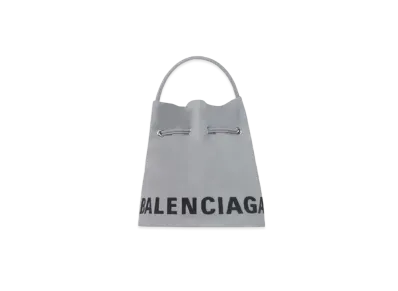 BALENCIAGA Women's Wheel XS Drawstring Bucket "Grey"