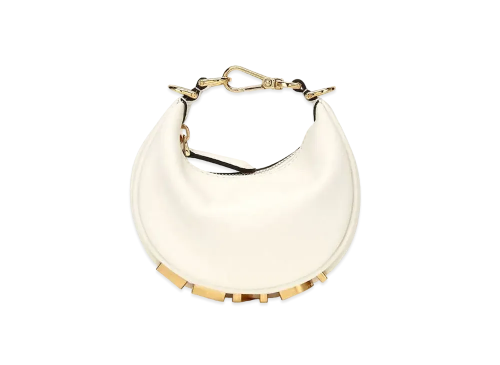 FENDI Nano Fendi Digraphy Leather Charm "White"