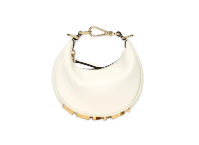 FENDI Nano Fendi Digraphy Leather Charm "White"