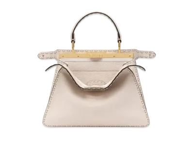 FENDI Peekaboo Iseeu Small Full Grain Leather Bag "White"