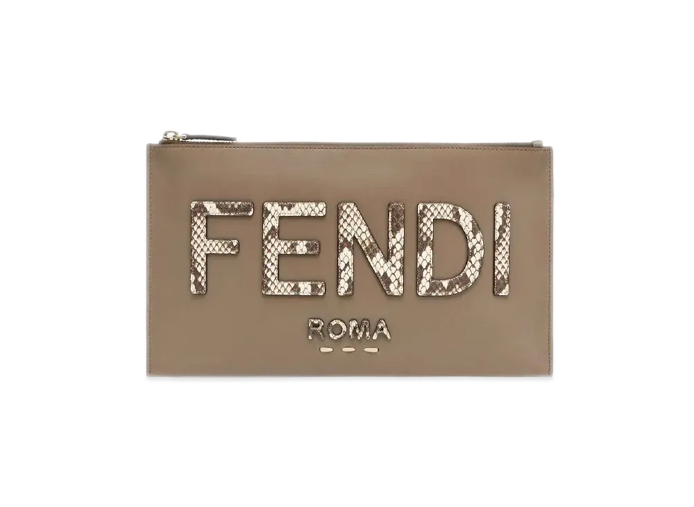 FENDI Flat Slim Clutch Medium Leather Slim Clutch "Brown"