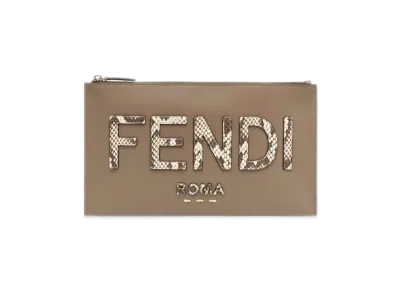 FENDI Flat Slim Clutch Medium Leather Slim Clutch "Brown"