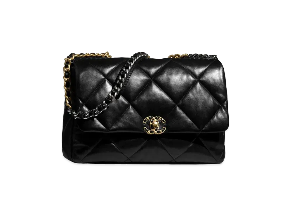 CHANEL 19 Maxi Hand Bag Lambskin "Black"