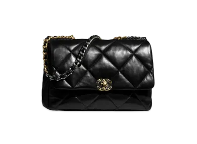 CHANEL 19 Maxi Hand Bag Lambskin "Black"