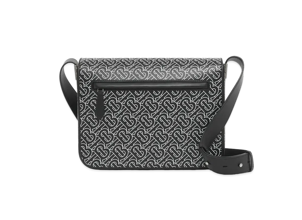 BURBERRY Small Monogram Printed Leather Messenger Bag "Black/White"