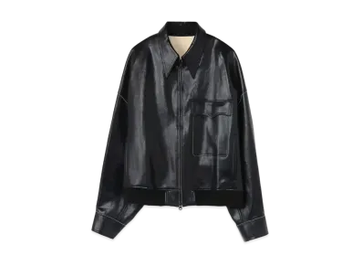 Yohji Yamamoto Y's SUNDRIED DYED WASHED LINEN FASTENER BLOUSON "Black"