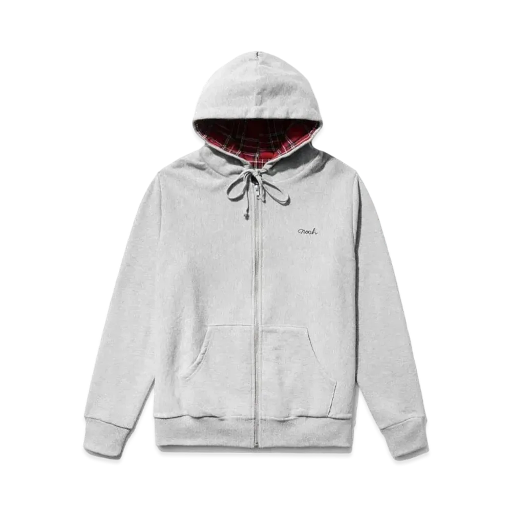 Noah Tartan-Lined Zip-Up Hoodie "Grey"