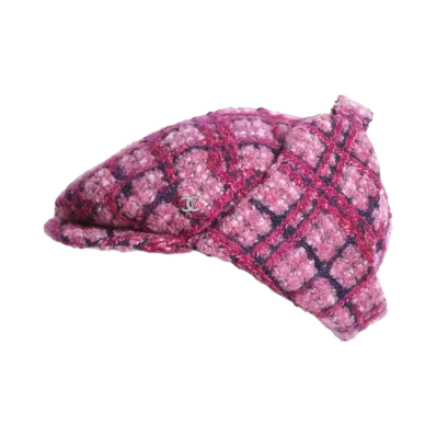 CHANEL Cap Wool & Cotton Tweed "Pink/Fuchsia/Navy Blue/Black"