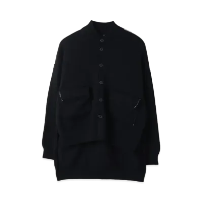 Yohji Yamamoto Y's PLAITING PLAIN STICHT SLIT CARDIGAN "Black"