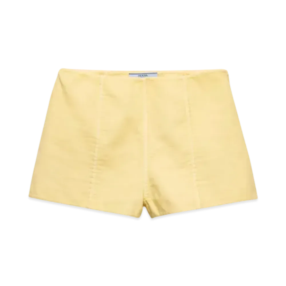PRADA Women's Double Cotton Shorts "Yellow"